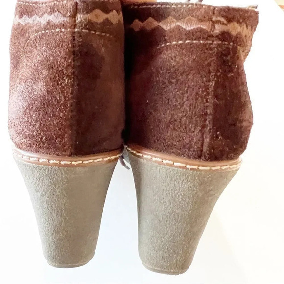 Naturalizer‎ Kaitlyn Brown Suede Wedge Bootie Women’s Size 9 Autumn in New York - Picture 7 of 12